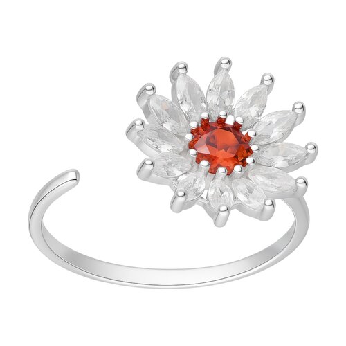 Anillo Flor Margarita Circones Granate