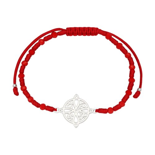 Pulsera Hilo Rojo Ajustable Nudo de Brujas Cristales