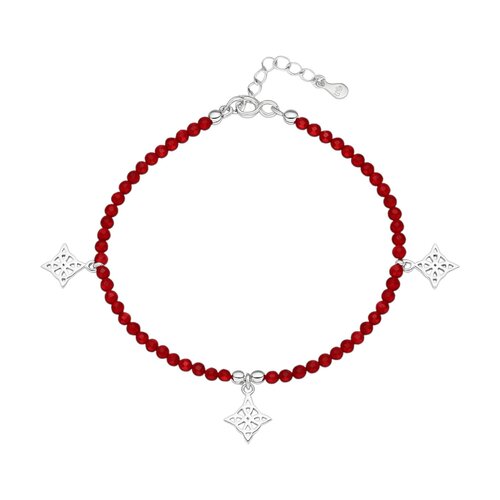 Pulsera Nudo de Brujas Cristales Rojos