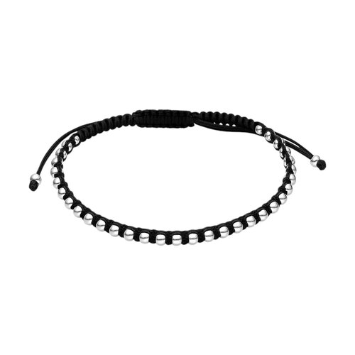 Pulsera Hilo Negro Ajustable Esferas