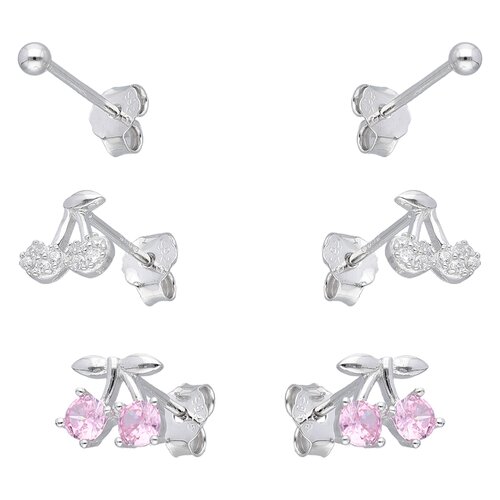 Set Aros Minimalista Cerezas Circones Esfera