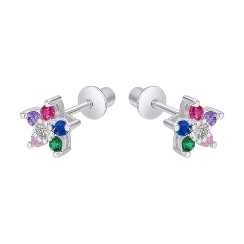 Aro con Tope Flor Circones Multicolor