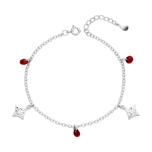 Pulsera Nudo de Brujas Cristales Rojos