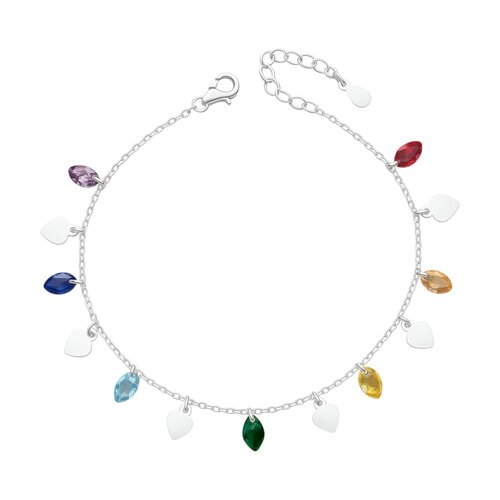 Pulsera Corazones Cristales 7 Chakras Hecho con Swarovski®