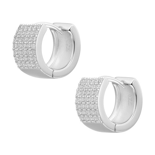 Argolla Huggie Circones Pavé 11 mm