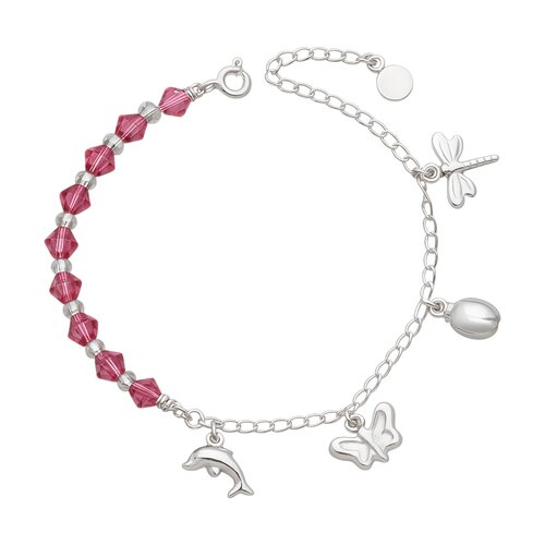 Pulsera Chiches Cristales Hecho con Swarovski® Rosado