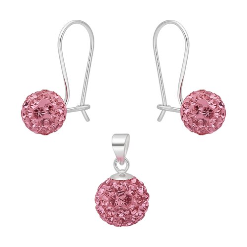 Conjunto Esfera Cristales Rosado