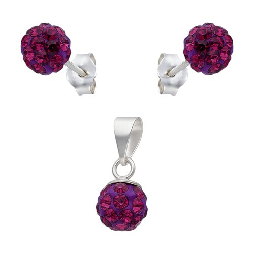Conjunto Esfera Cristales Morado 6 mm