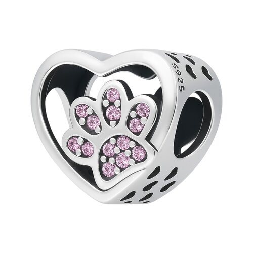 Colgante Charm Corazón Patita Circones Rosa Francia