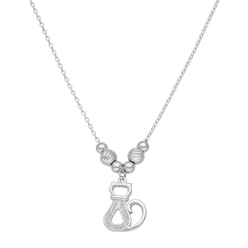 Collar Gatito Circones Esferas Facetadas