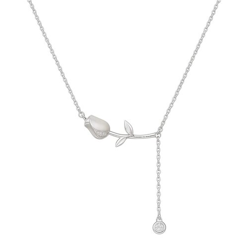 Collar Flor Tulipán Cuarzo Circones