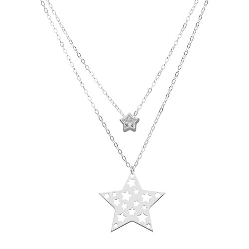 Collar Doble Estrellas Circón