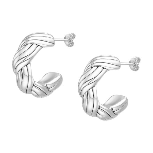 Semi Argolla Chunky Trenzada 25 mm