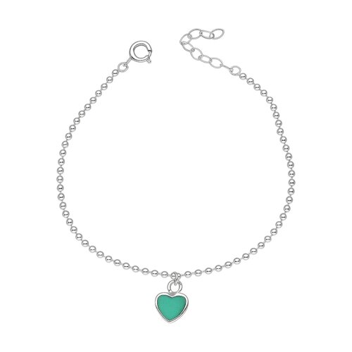 Pulsera Esferas Corazón Turquesa