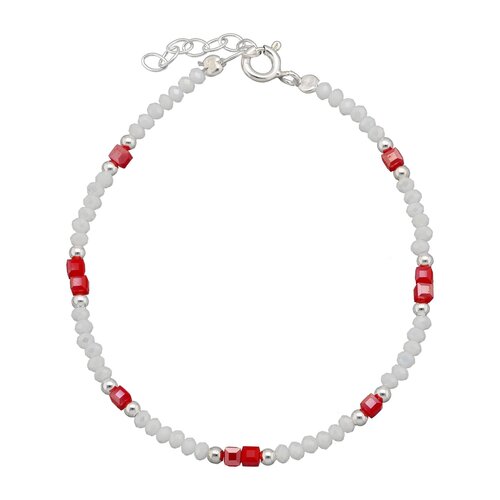 Pulsera Esferas Cristales Rojo