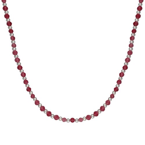 Collar Choker Ajustable Esferas Cristales Burdeo