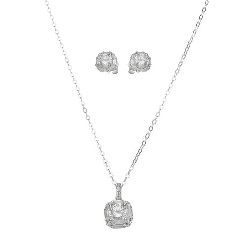 Set Collar y Aro Circones Baguette