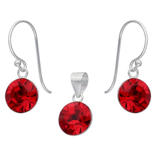 Conjunto Hecho con Cristal Swarovski® Rojo 8 mm