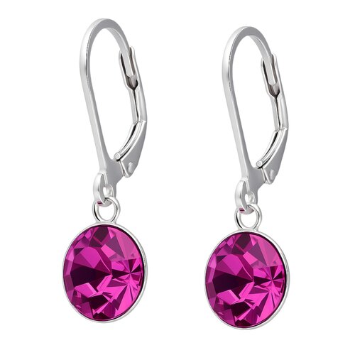 Aro Clip Hecho con Cristal Swarovski® Fucsia 8 mm