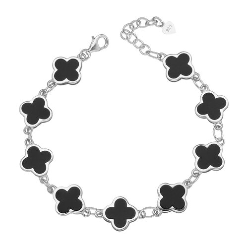 Pulsera Trébol de la Suerte Ónix