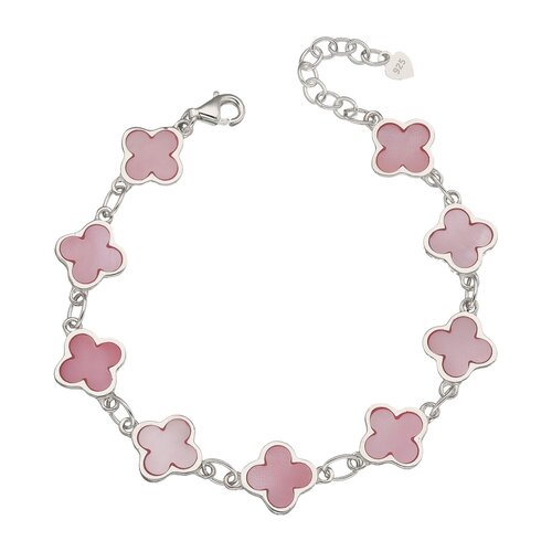 Pulsera Trébol de la Suerte Nácar Rosa