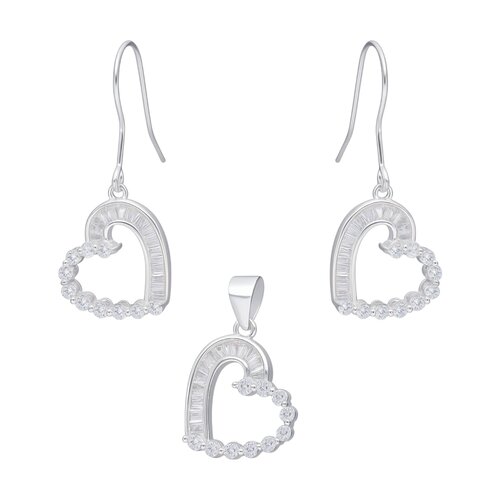 Conjunto Corazón Circones Baguette