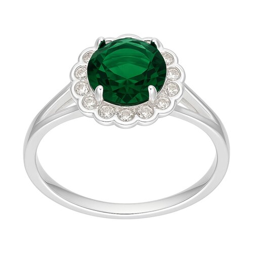 Anillo Flor Circones Esmeralda
