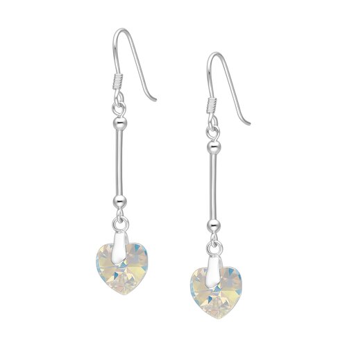 Aro Palito Corazón Hecho con Cristal Swarovski® Tornasol