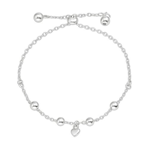 Pulsera Ajustable Esferas Corazón Circón