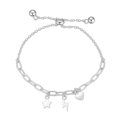 Pulsera Ajustable Tradicional Corazón Estrella Rayo