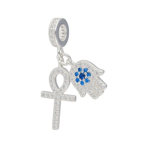 Colgante Charm Cruz Egipcia Mano de Fatima Circones Multicolor
