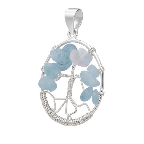 Colgante Árbol de la Vida Piedras Celeste