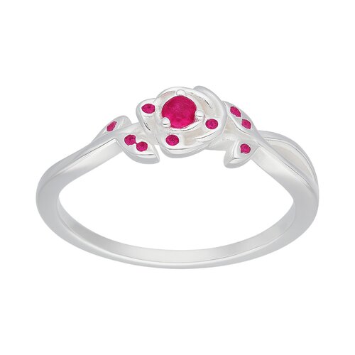 Anillo Flor Circones Rubí