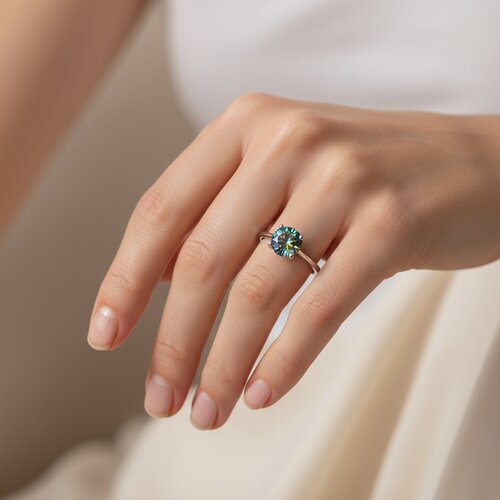 Anillo Circón Topacio Solitario