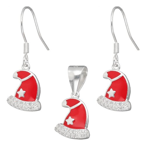 Conjunto Gorro de Navidad Esmaltado Circones