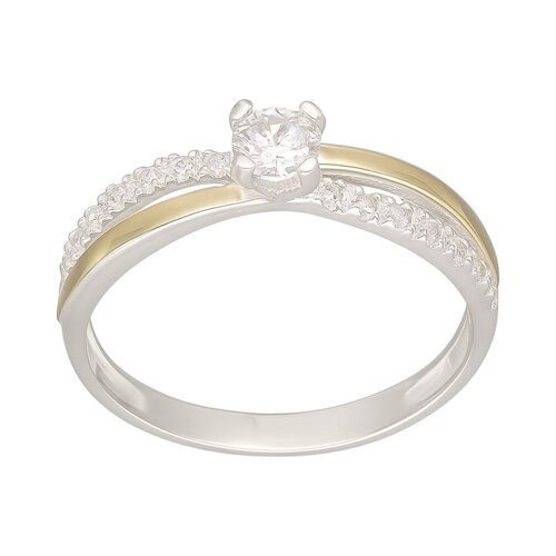 Anillo Solitario Circones Pave con Oro