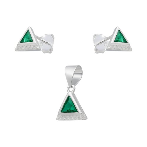 Conjunto Triangular Circón Esmeralda