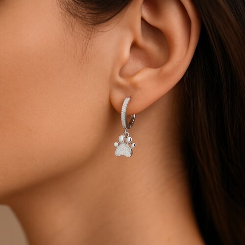 Argolla Huggie Patita Circones 14 mm