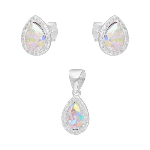 Conjunto Gota Circones Cristal Hecho con Swarovski® Tornasol