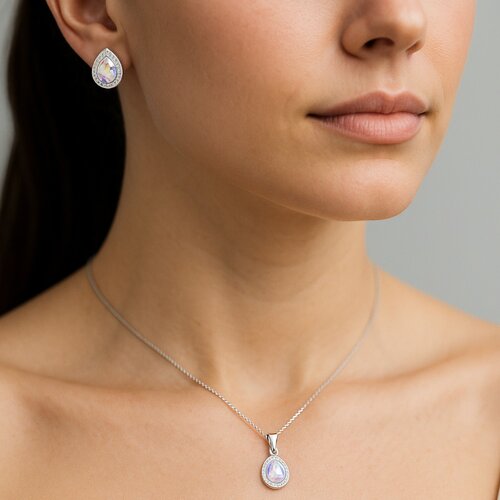 Conjunto Gota Circones Cristal Hecho con Swarovski® Tornasol