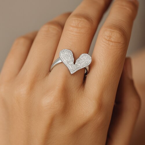Anillo Corazón Circones Baguette