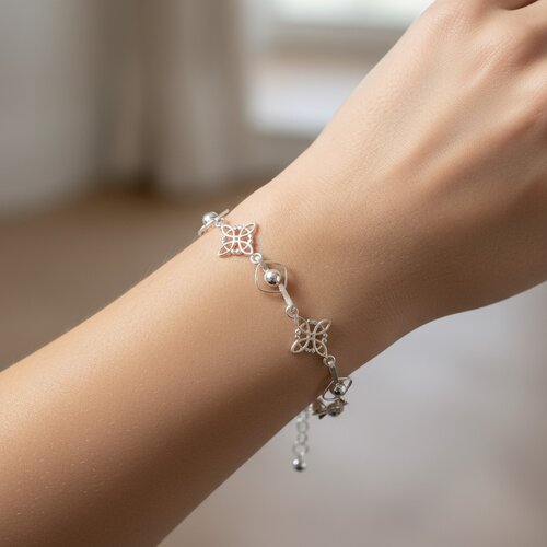 Pulsera Nudo de Brujas Media Esfera Rombos