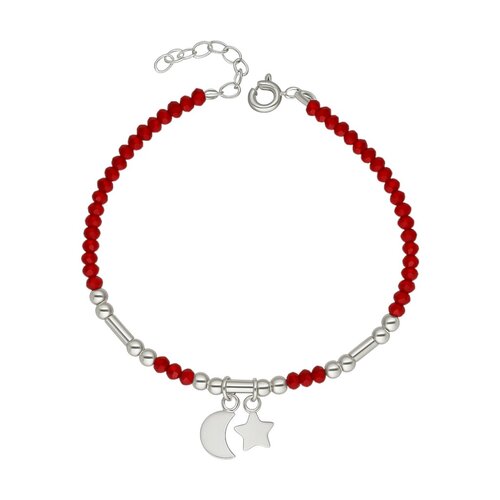 Pulsera Cristales Rojos Media Luna Estrella