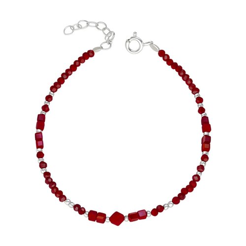 Pulsera Esferas Cristales Rojos