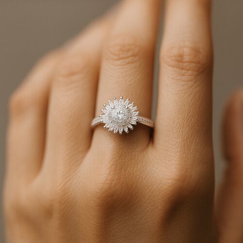 Anillo Girasol Circones Pavé