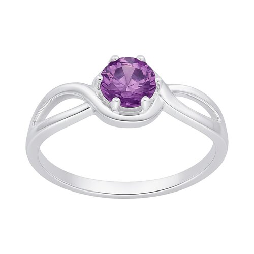 Anillo Circón Amatista Solitario