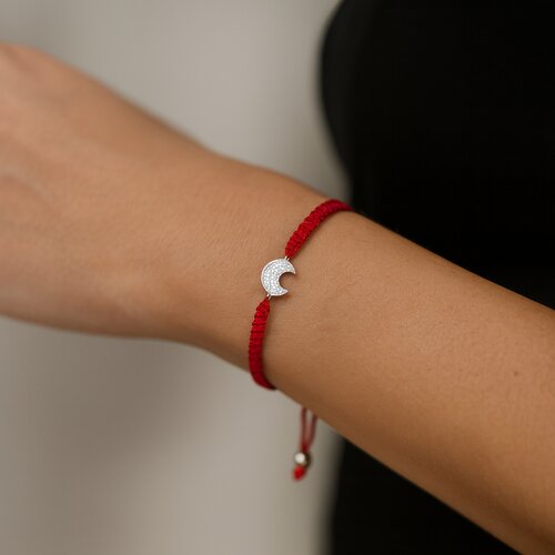 Pulsera Hilo Rojo Ajustable Media Luna Circones