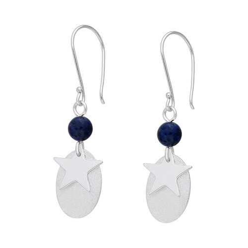 Aro Estrella Ovalo Martillado Esfera Lapislázuli