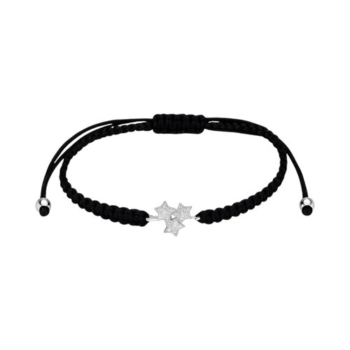 Pulsera Hilo Negro Ajustable Estrellas Circones