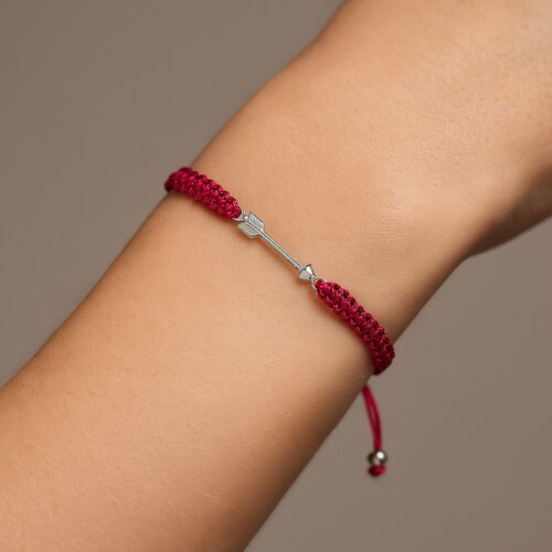 Pulsera Hilo Fucsia Ajustable Flecha